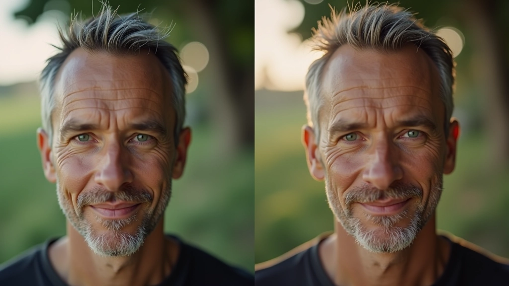 Comparação antes e depois mostrando um vídeo com e sem correção de cor profissional